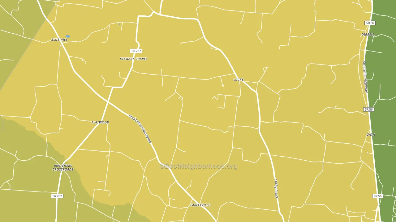 Lucky, TN block-group voter-turnout map