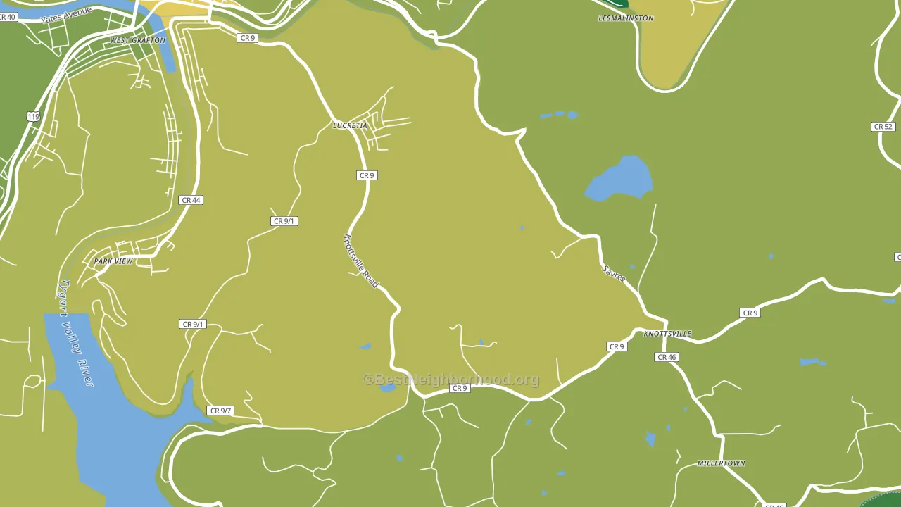 Lucretia, WV block-group voter-turnout map