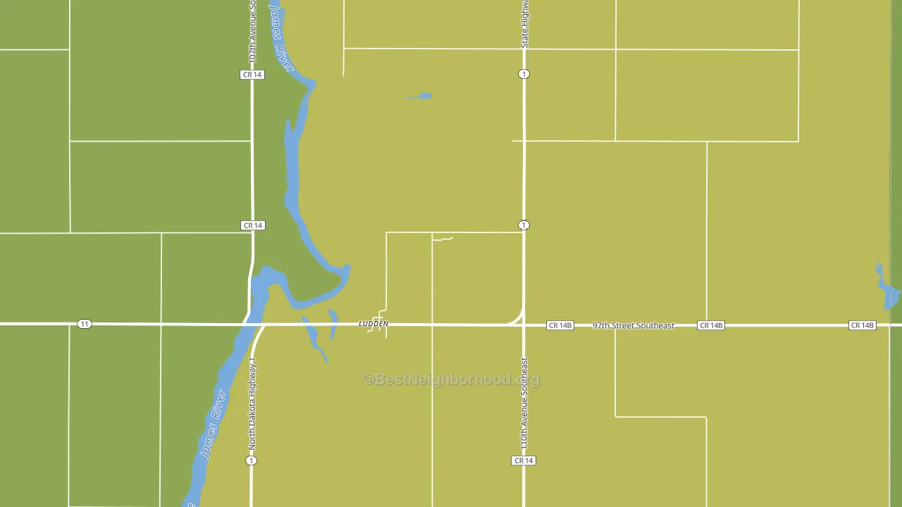 Ludden, ND block-group voter-turnout map