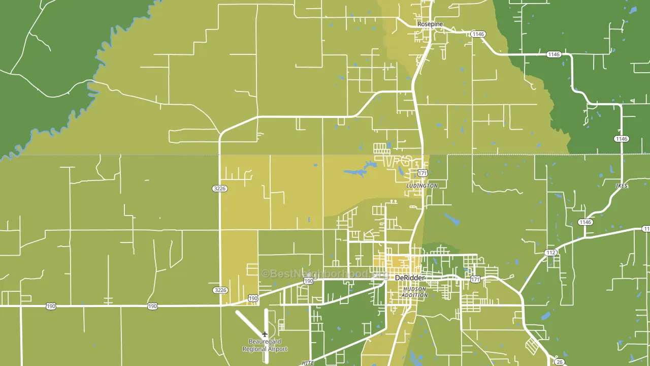 Ludington, LA block-group voter-turnout map
