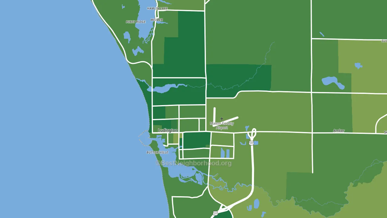 Ludington, MI block-group voter-turnout map