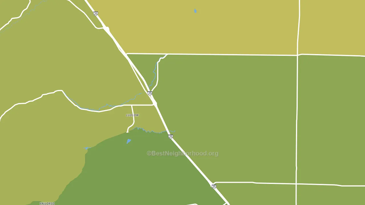 Ludlow, CO block-group voter-turnout map