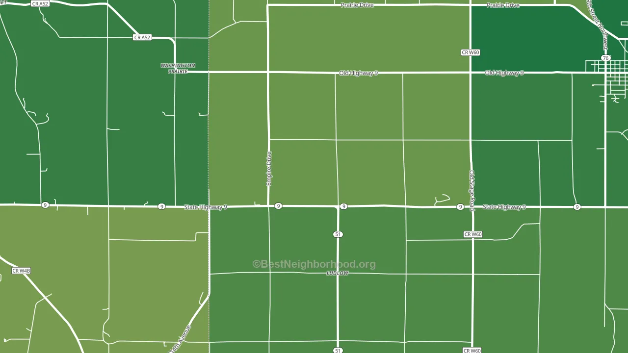 Ludlow, IA block-group voter-turnout map