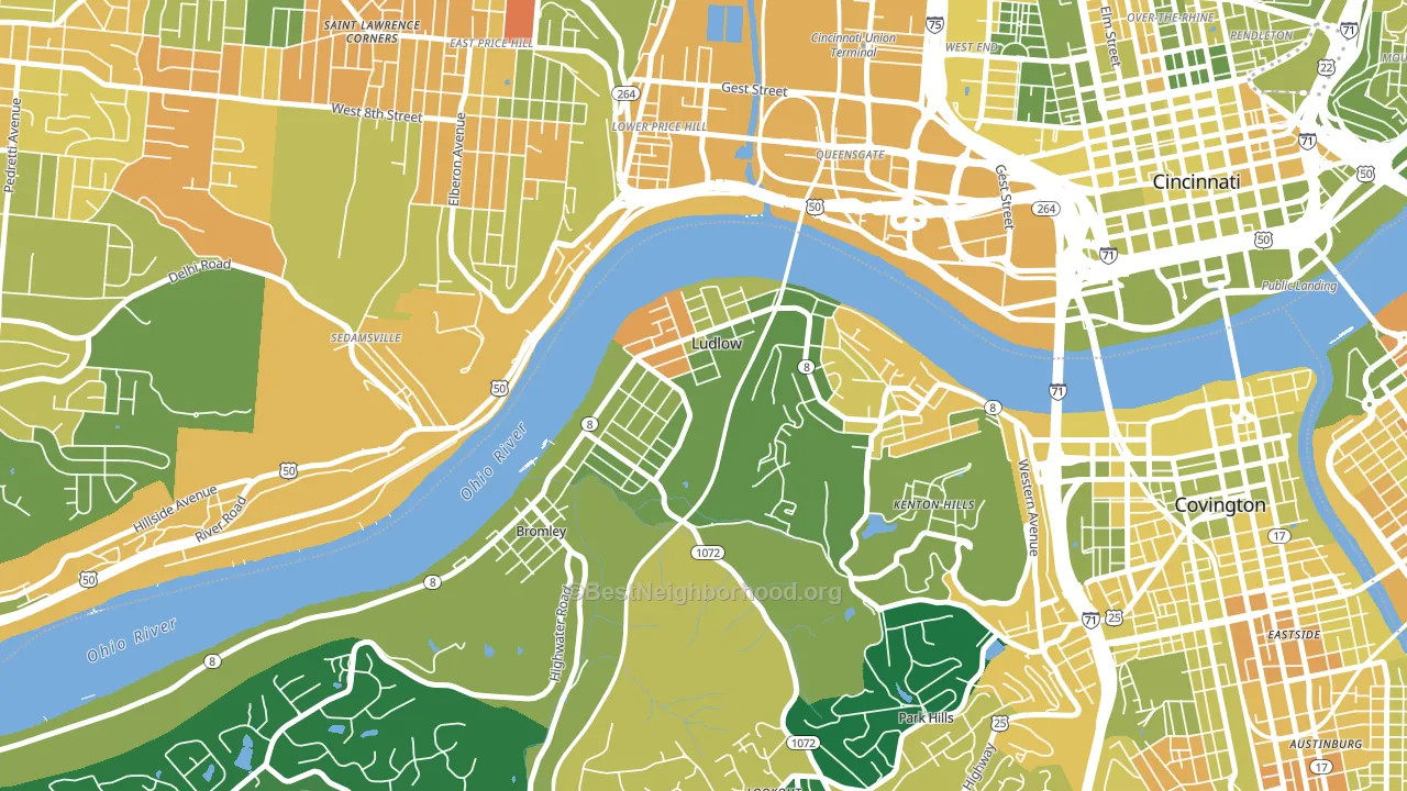 Ludlow, KY block-group voter-turnout map