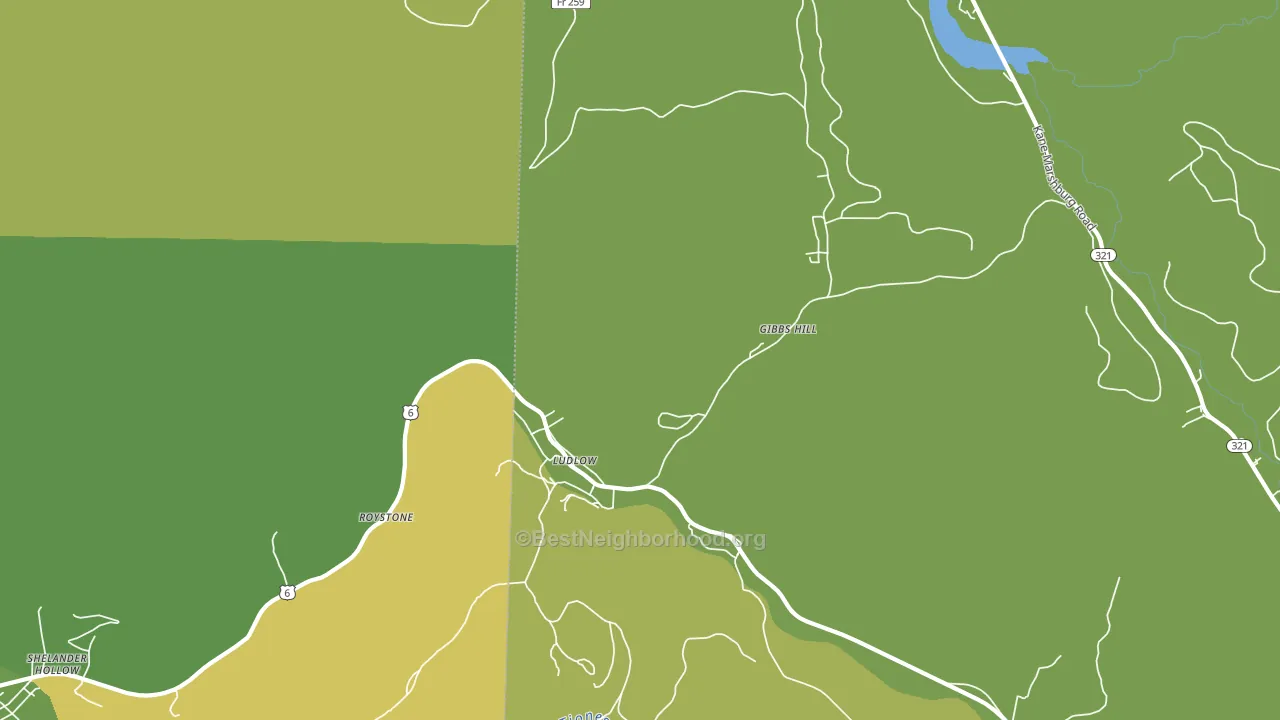 Ludlow, PA block-group voter-turnout map