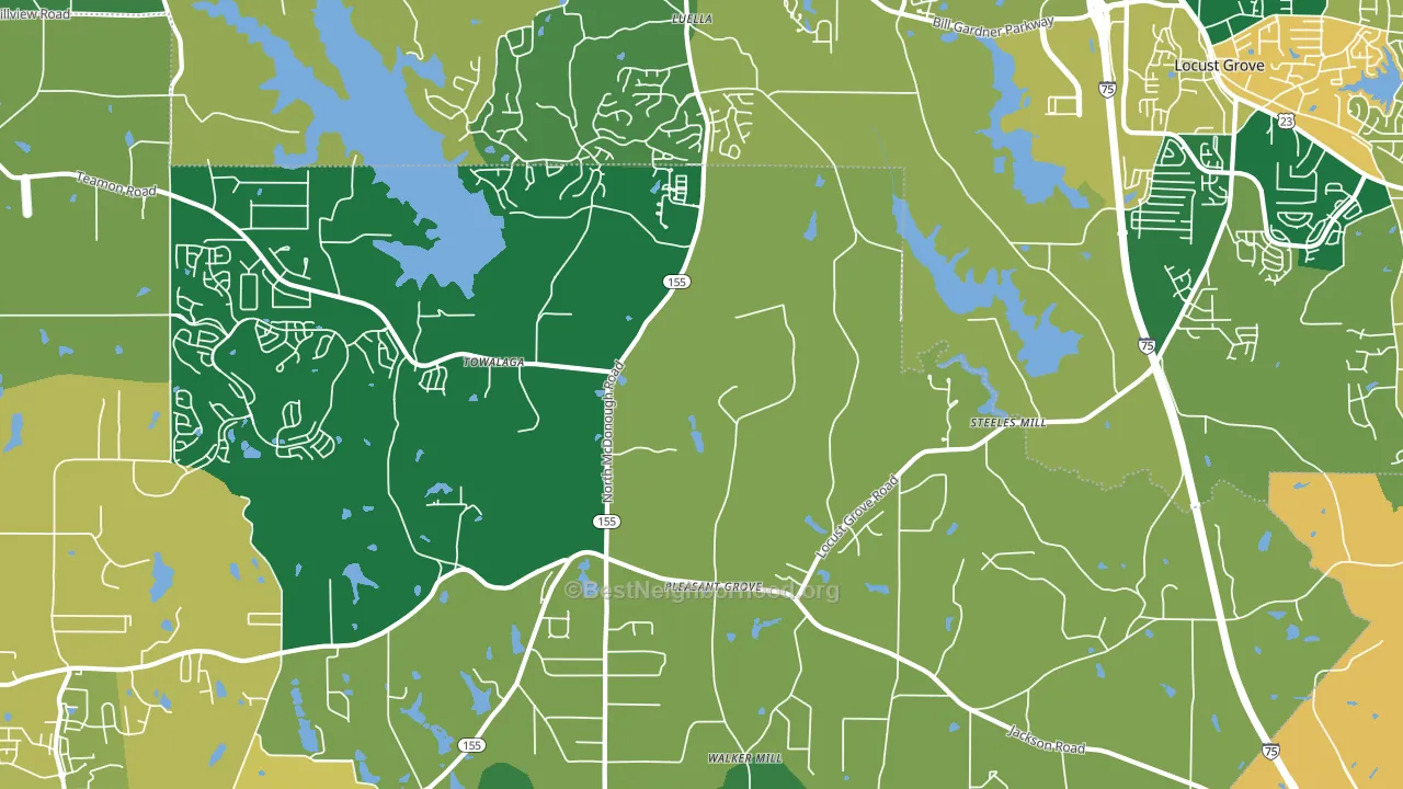 Luella, GA block-group voter-turnout map