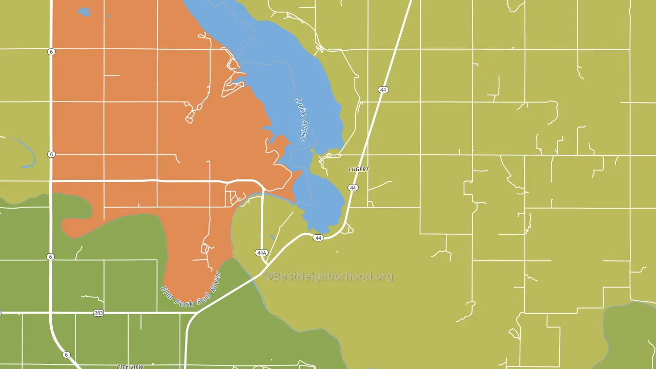 Lugert, OK block-group voter-turnout map