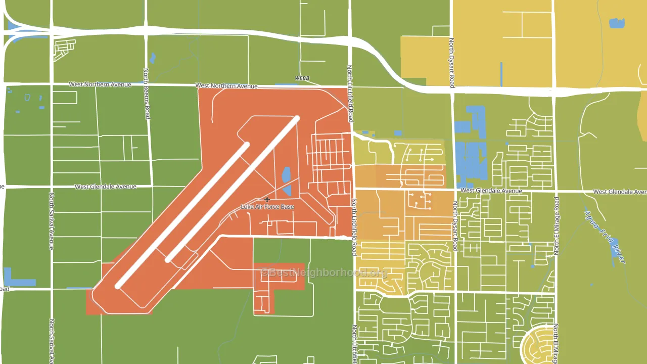 Luke Afb, AZ block-group voter-turnout map