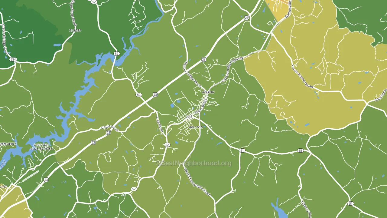 Lula, GA block-group voter-turnout map