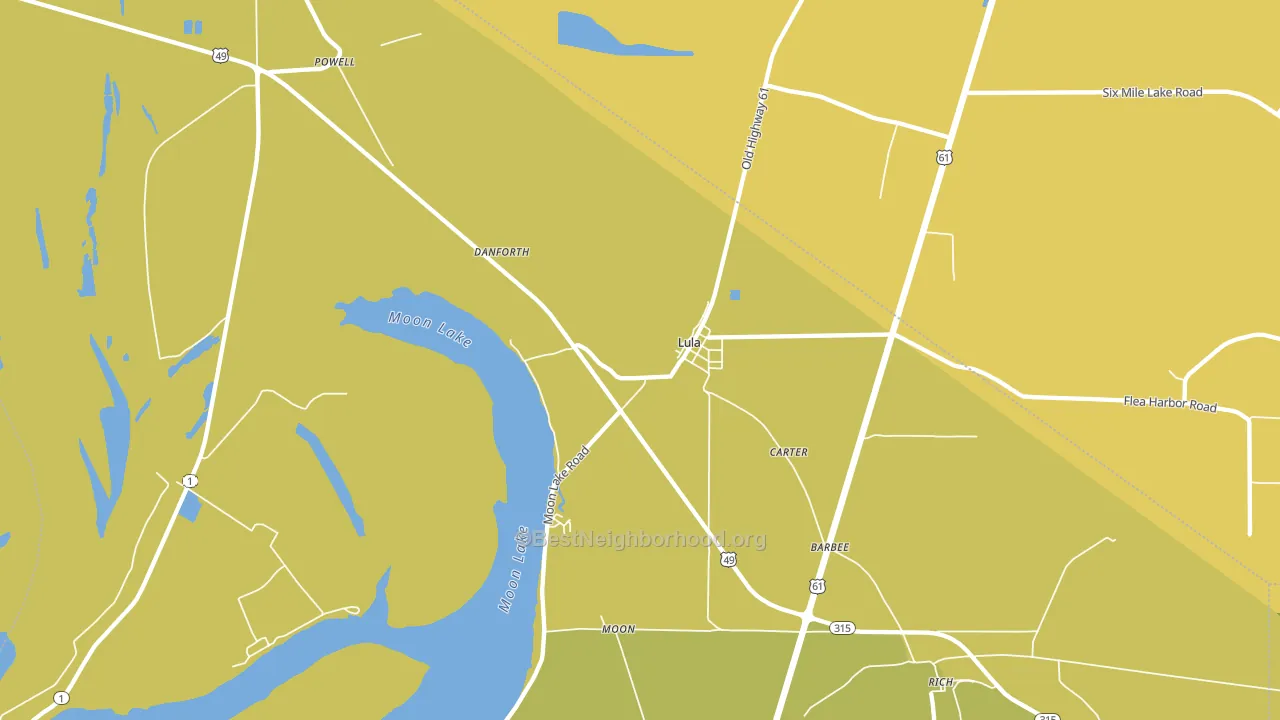 Lula, MS block-group voter-turnout map