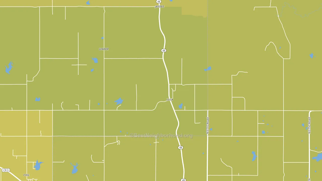 Lula, OK block-group voter-turnout map