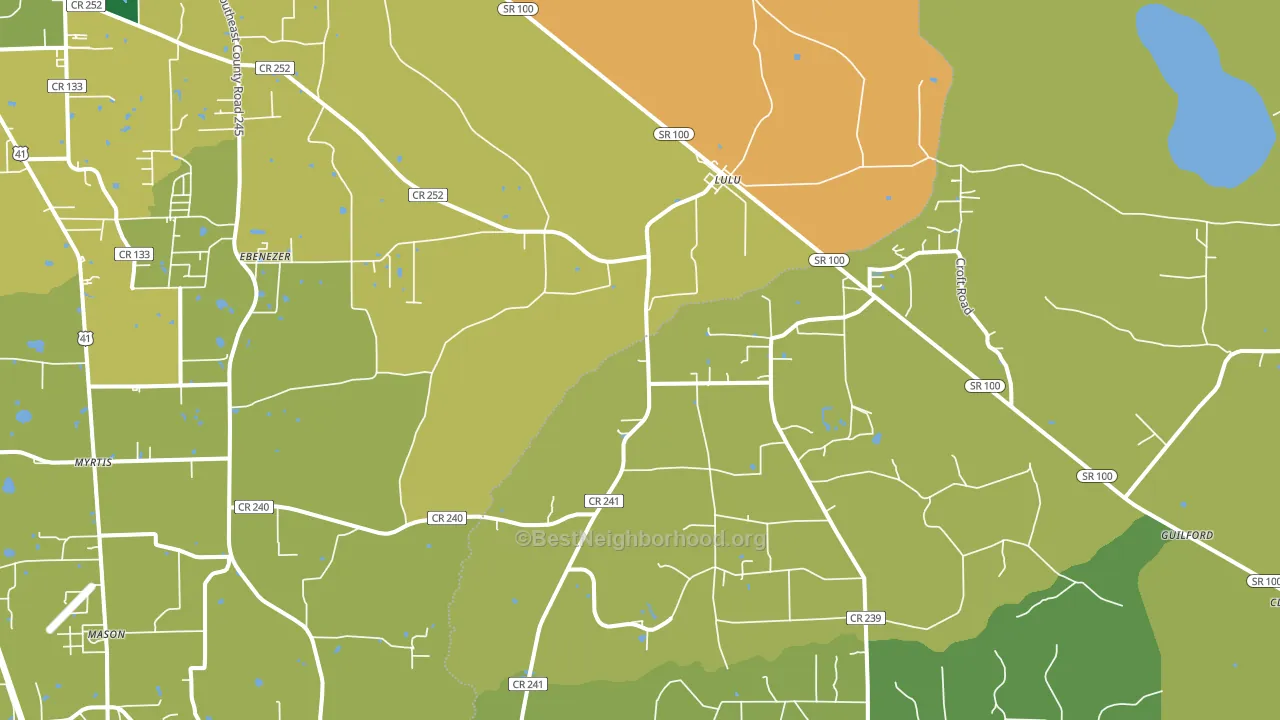 Lulu, FL block-group voter-turnout map