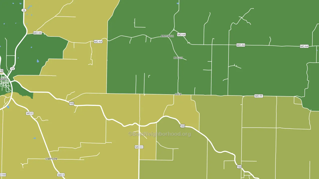Lulu, MO block-group voter-turnout map