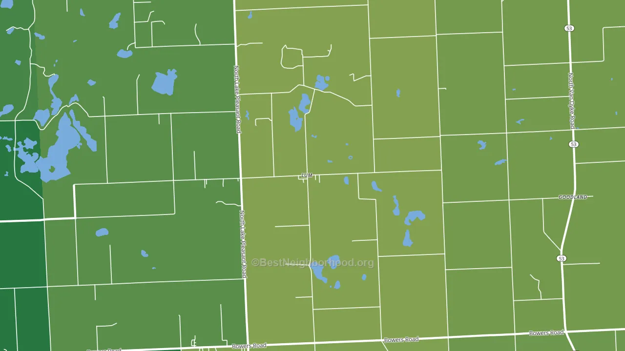 Lum, MI block-group voter-turnout map