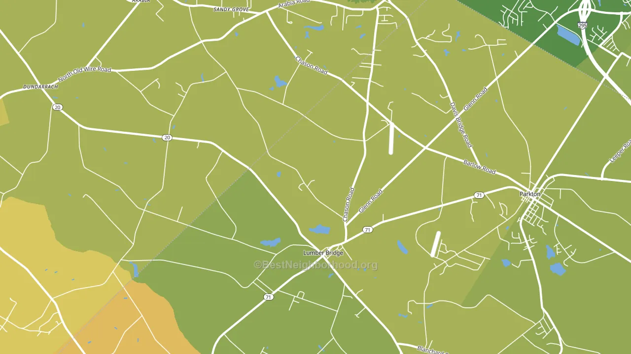 Lumber Bridge, NC block-group voter-turnout map