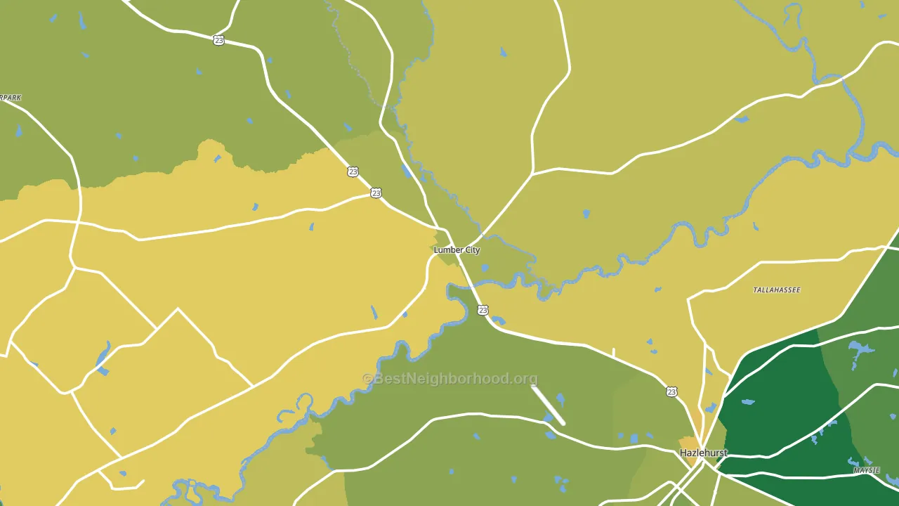 Lumber City, GA block-group voter-turnout map