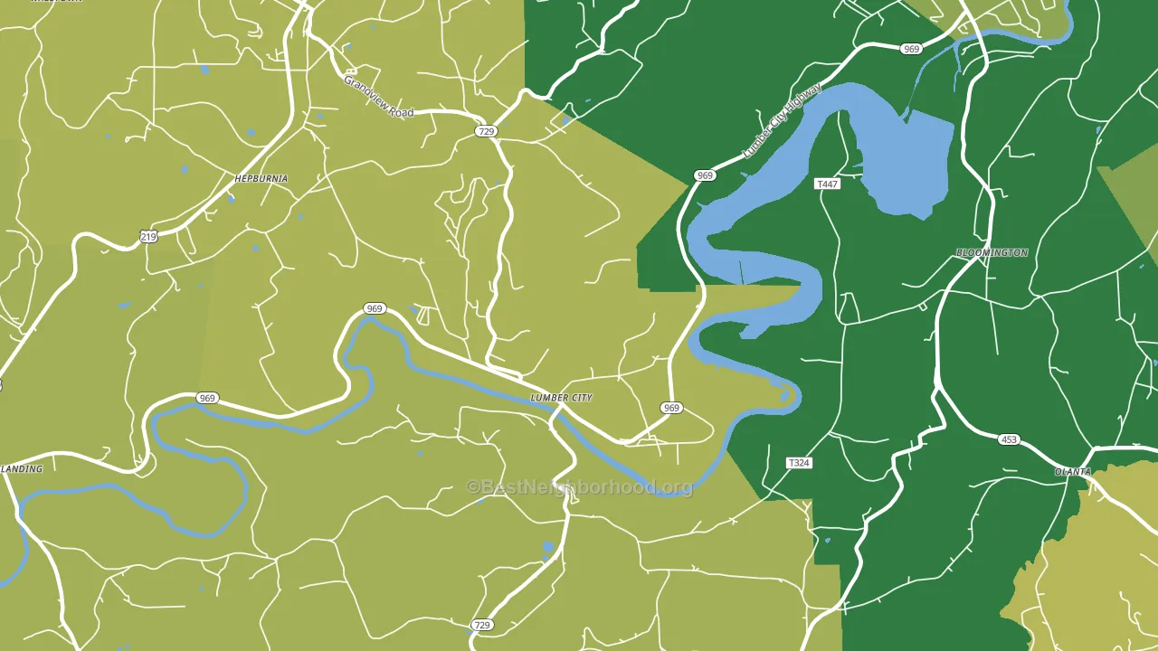 Lumber City, PA block-group voter-turnout map