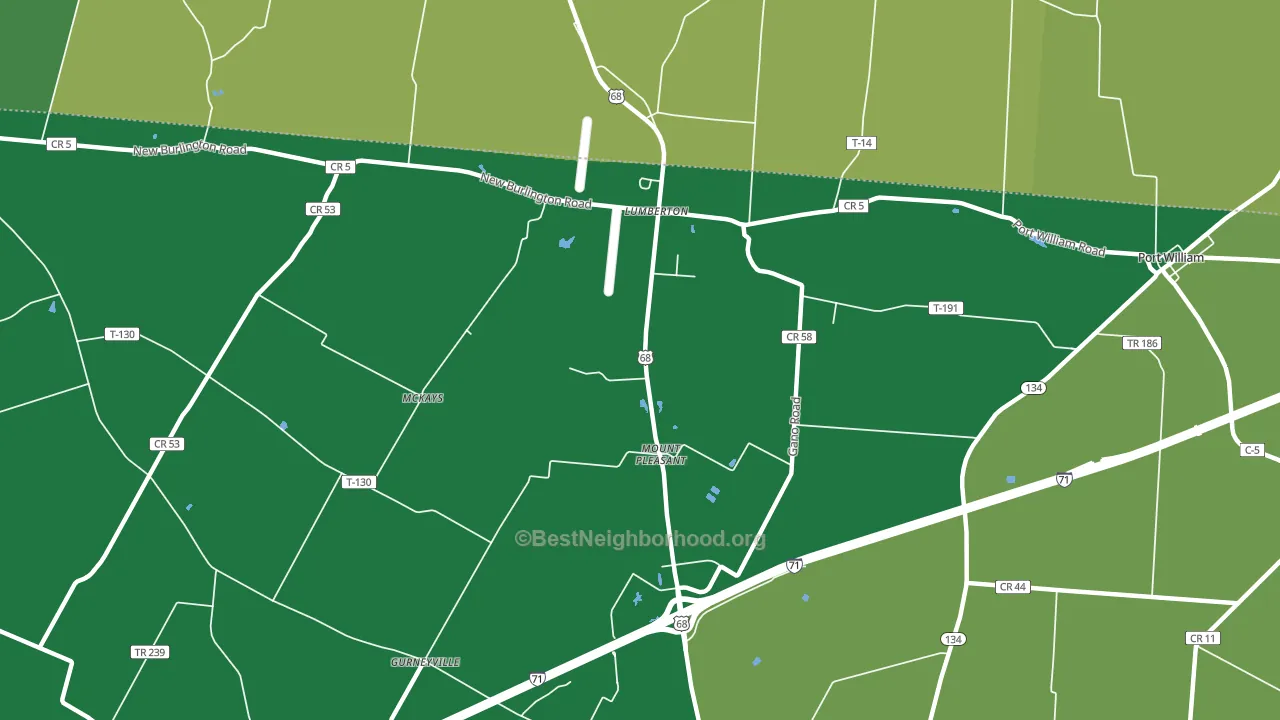 Lumberton, OH block-group voter-turnout map