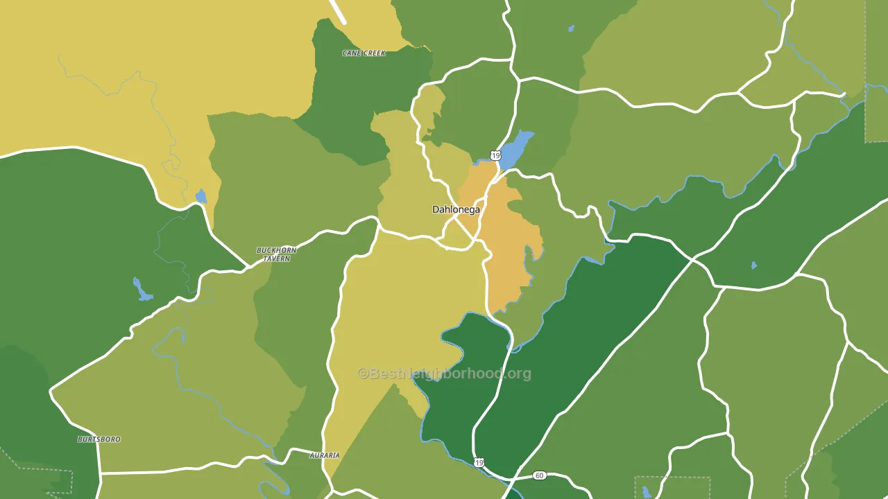 Lumpkin County, GA block-group voter-turnout map