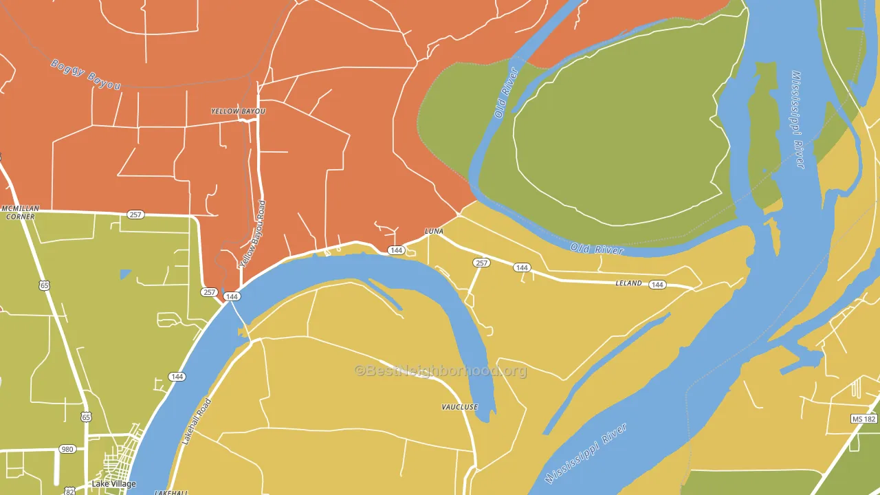 Luna, AR block-group voter-turnout map