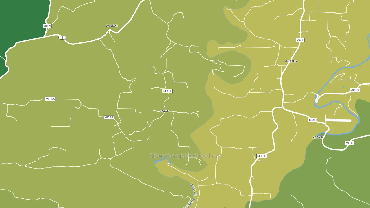 Luna, MO block-group voter-turnout map