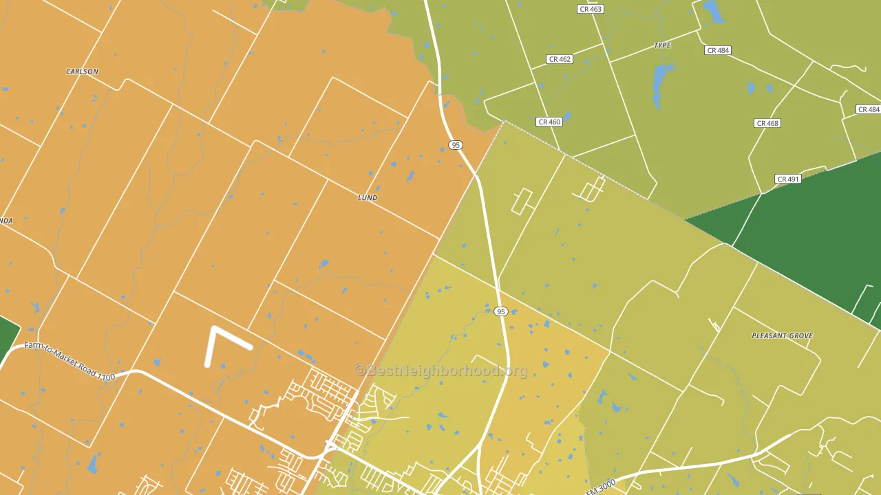 Lund, TX block-group voter-turnout map