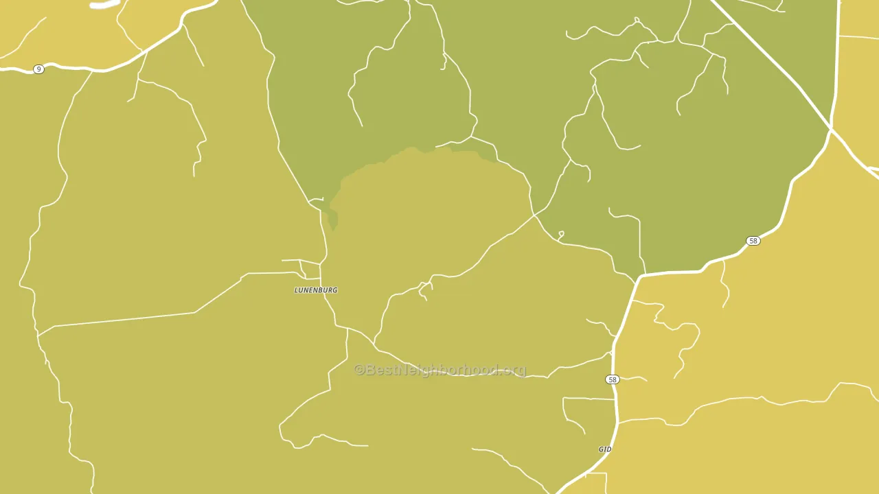 Lunenburg, AR block-group voter-turnout map