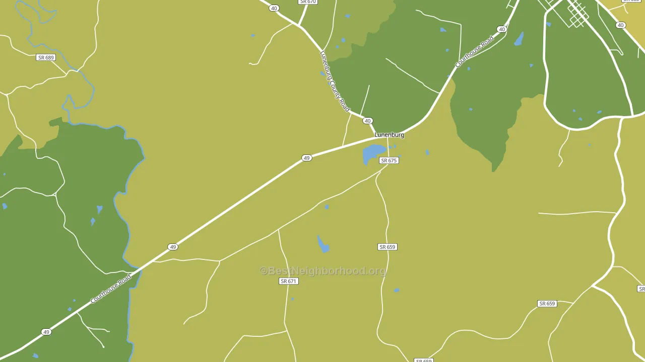 Lunenburg, VA block-group voter-turnout map