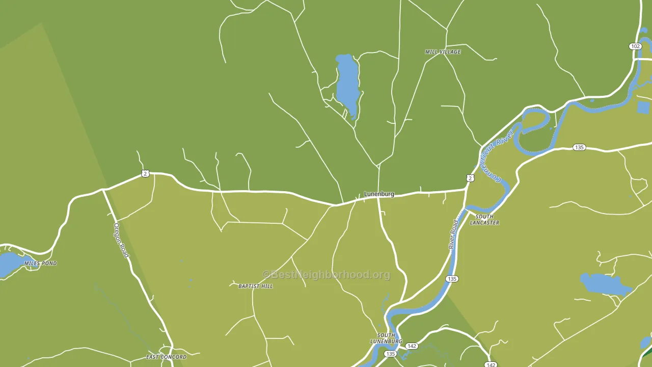 Lunenburg, VT block-group voter-turnout map