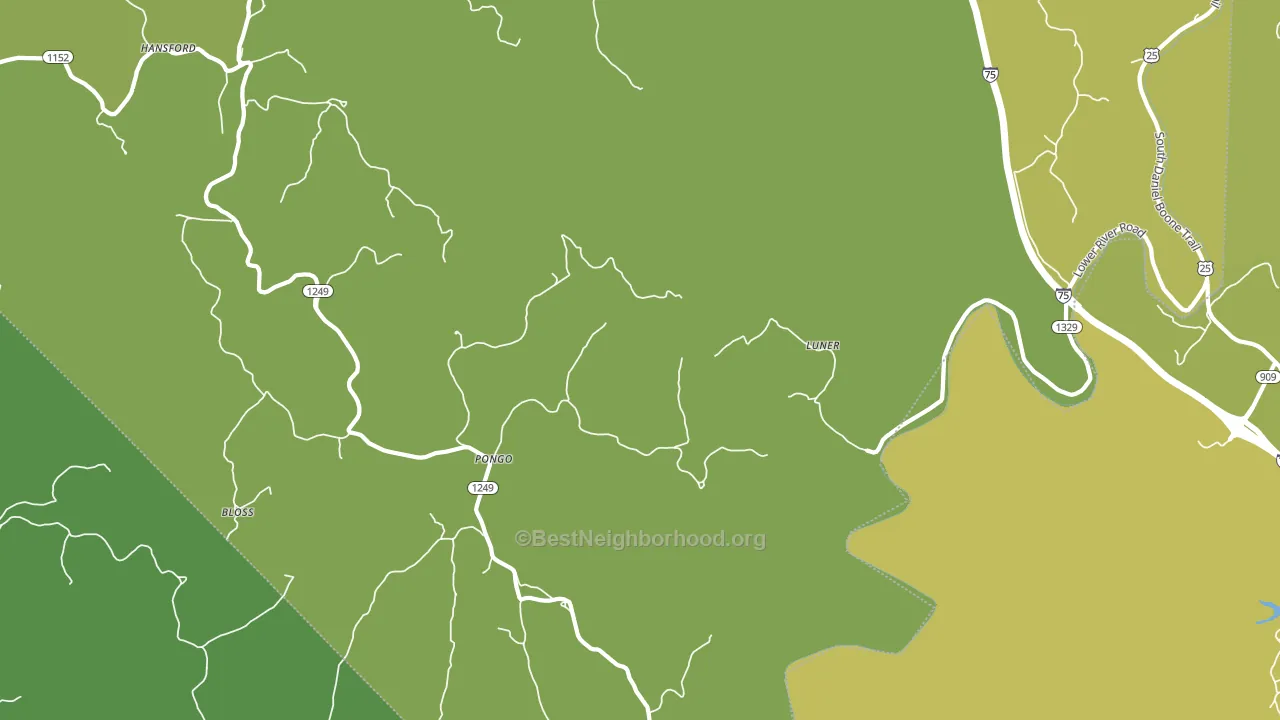 Luner, KY block-group voter-turnout map