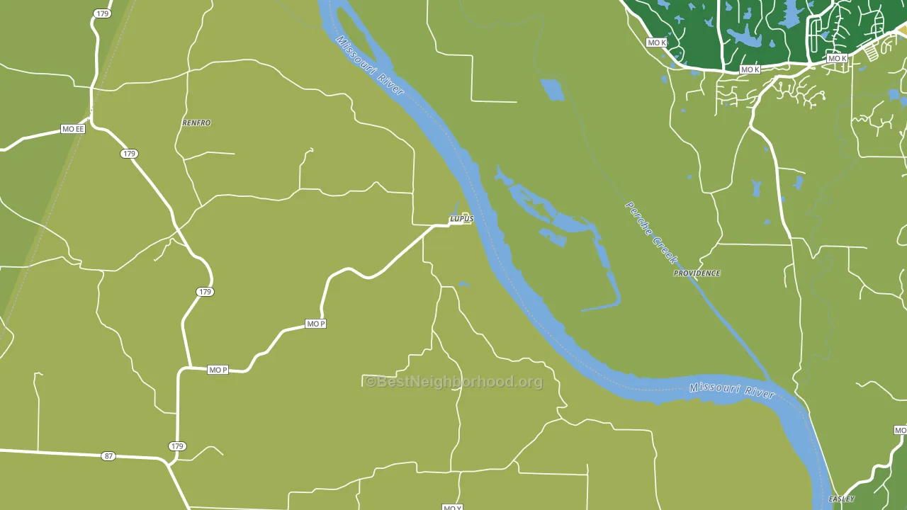 Lupus, MO block-group voter-turnout map