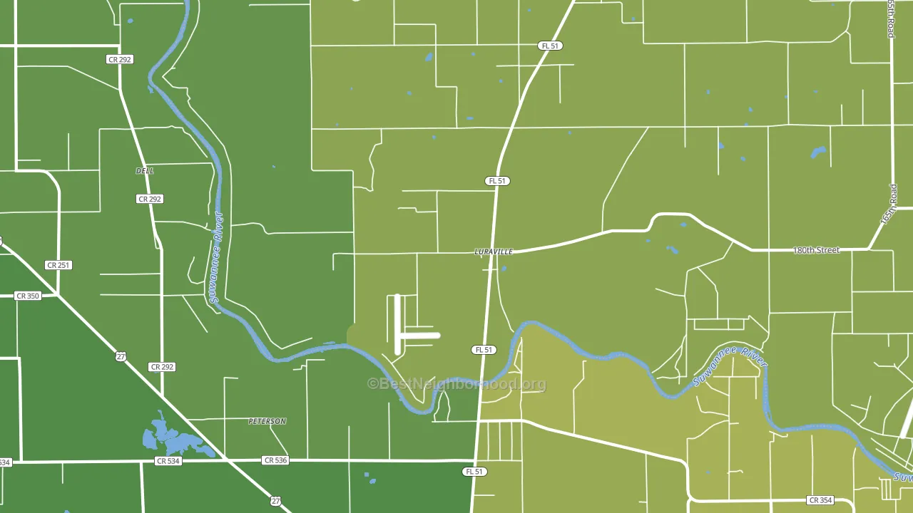 Luraville, FL block-group voter-turnout map