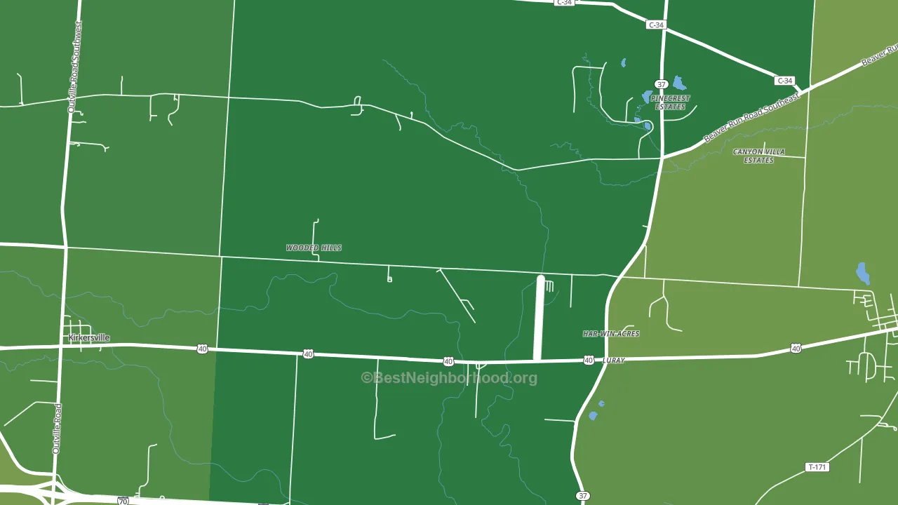 Luray, OH block-group voter-turnout map