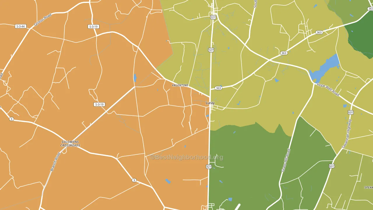 Luray, SC block-group voter-turnout map