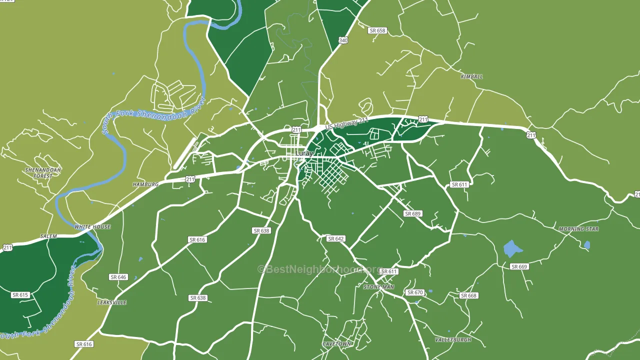 Luray, VA block-group voter-turnout map