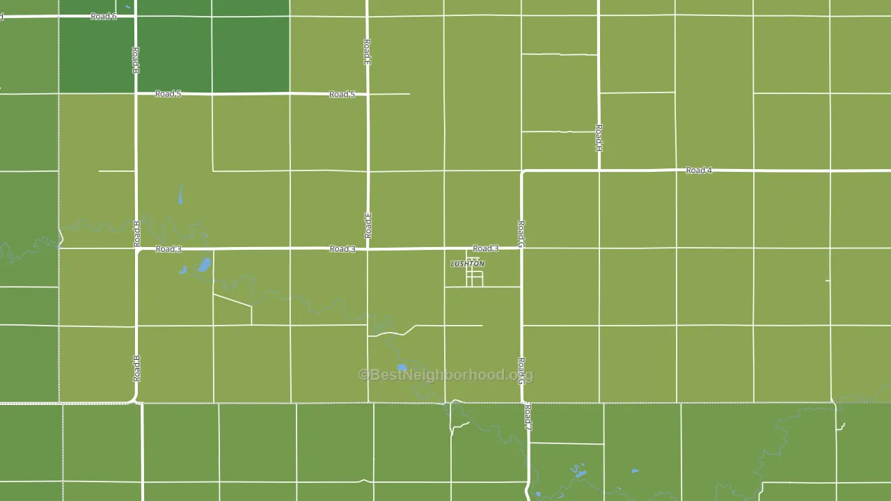 Lushton, NE block-group voter-turnout map
