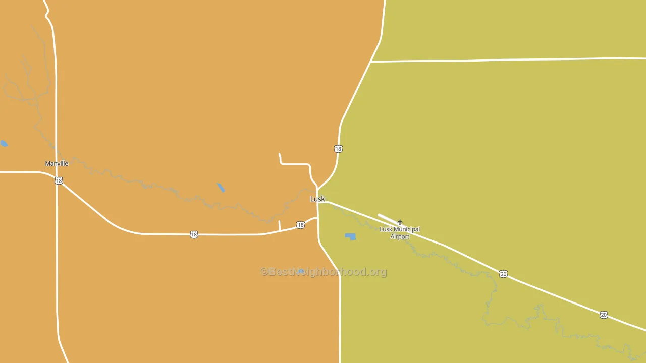 Lusk, WY block-group voter-turnout map
