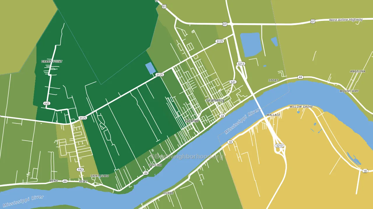 Lutcher, LA block-group voter-turnout map