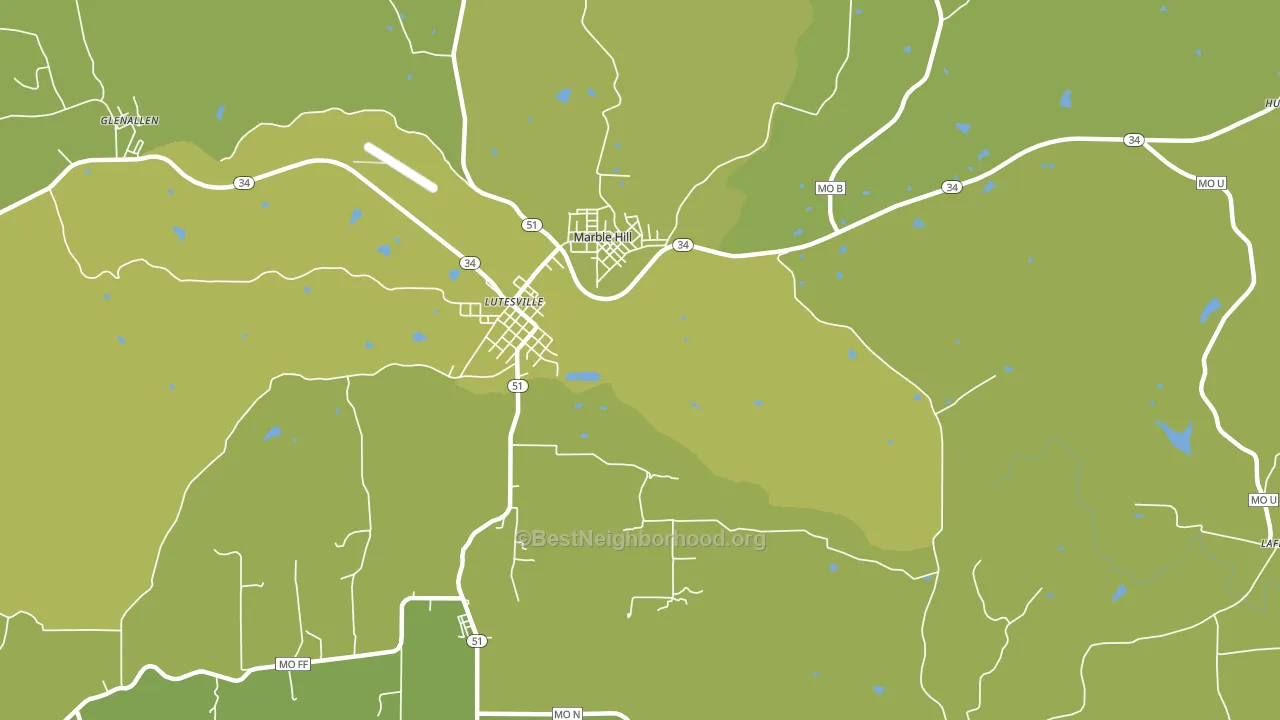 Lutesville, MO block-group voter-turnout map