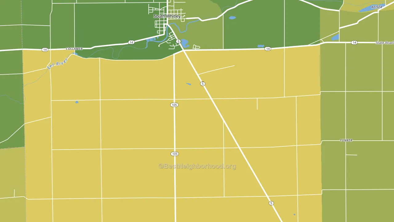 Luther, IN block-group voter-turnout map