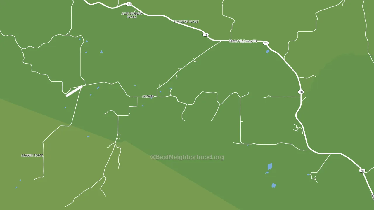 Luther, MT block-group voter-turnout map