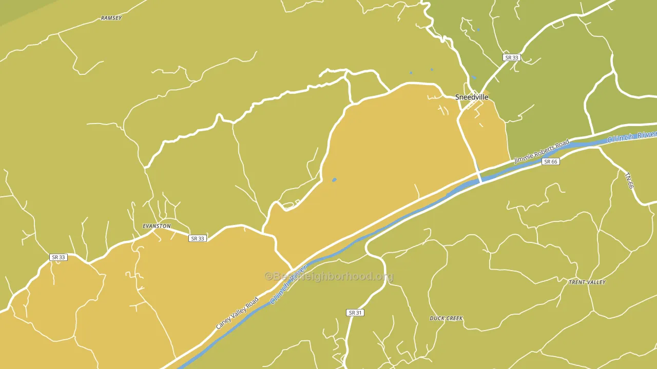 Luther, TN block-group voter-turnout map