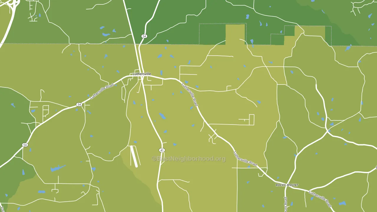 Luthersville, GA block-group voter-turnout map