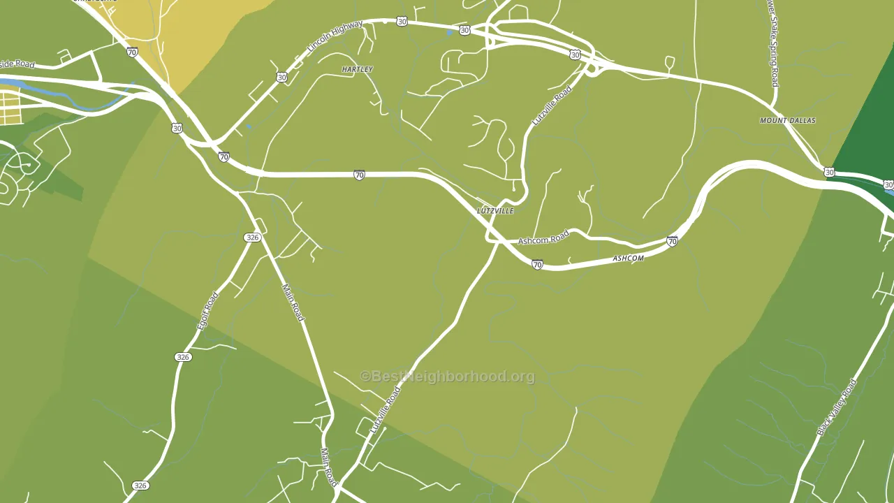 Lutzville, PA block-group voter-turnout map