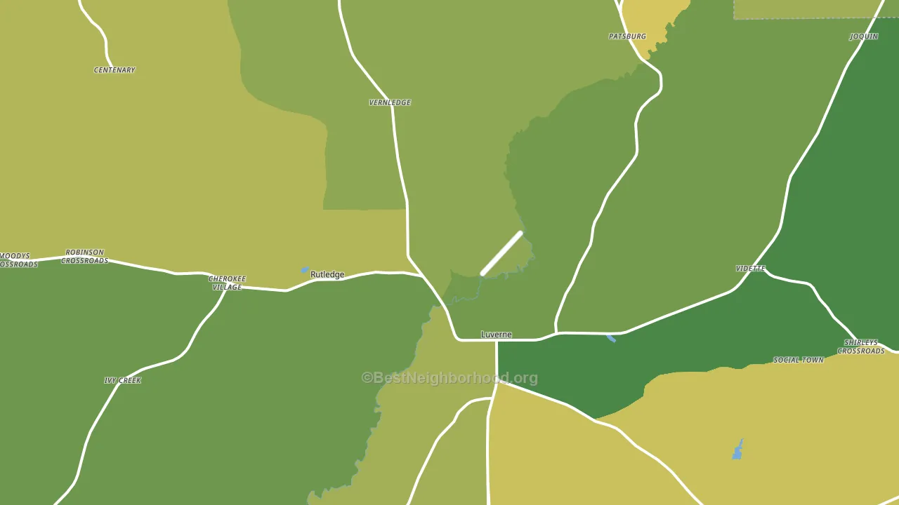 Luverne, AL block-group voter-turnout map