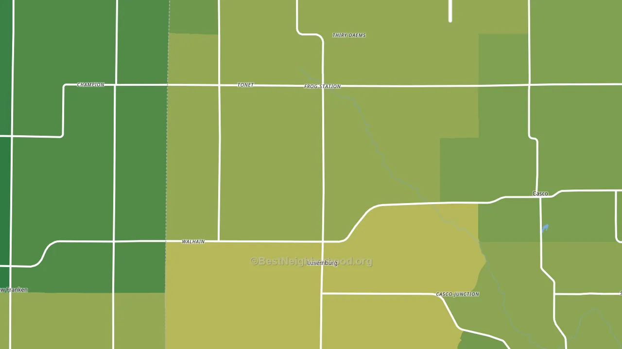 Luxemburg, WI block-group voter-turnout map