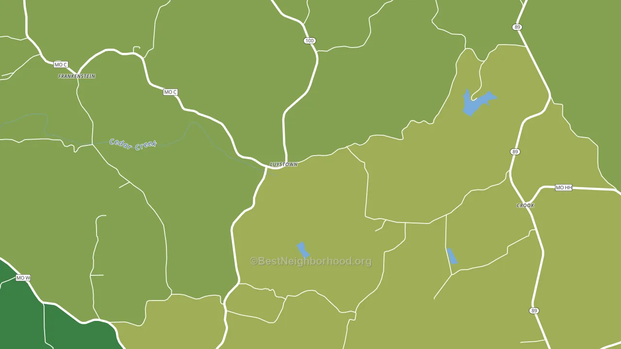 Luystown, MO block-group voter-turnout map