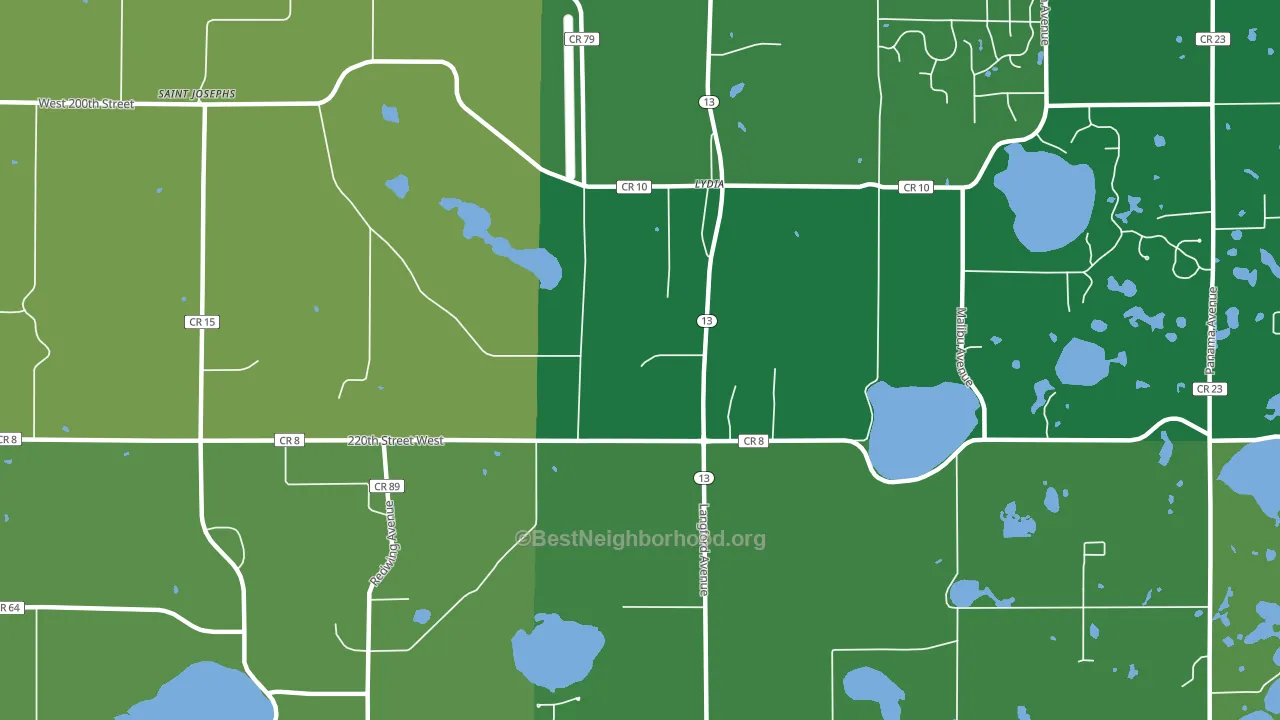 Lydia, MN block-group voter-turnout map