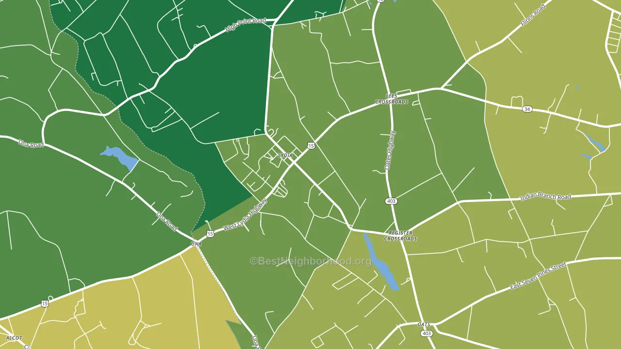 Lydia, SC block-group voter-turnout map