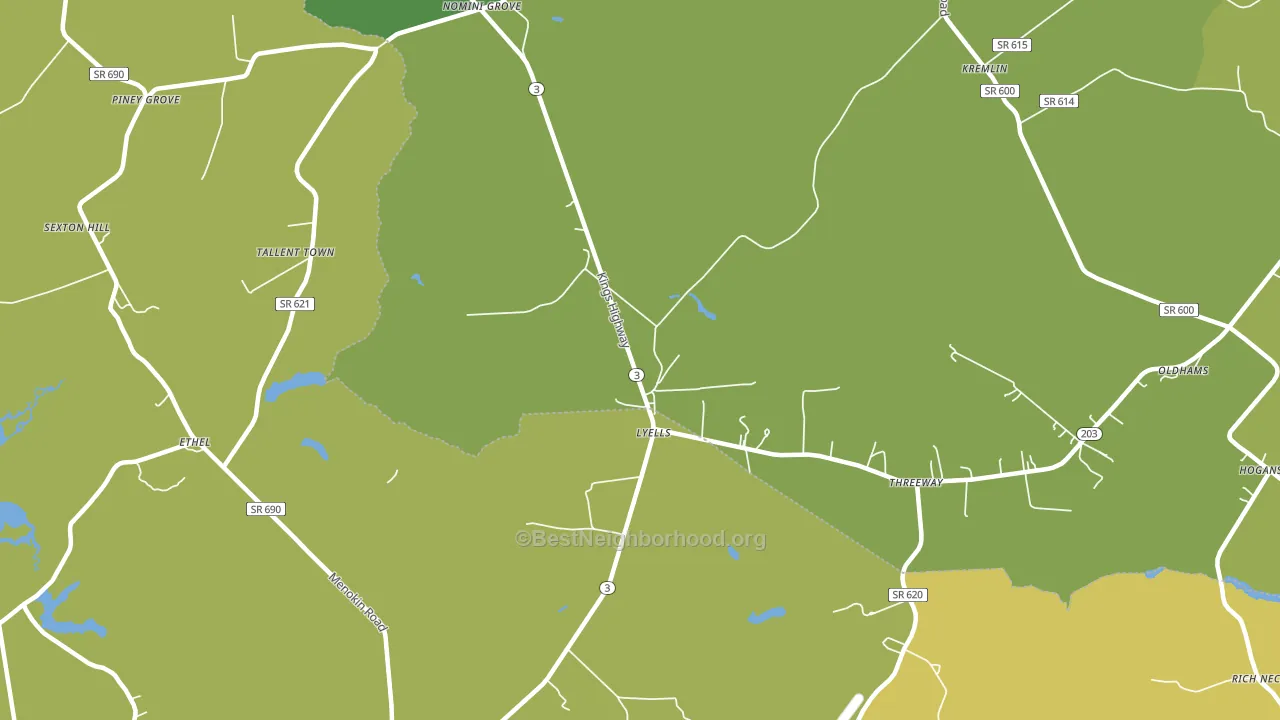 Lyells, VA block-group voter-turnout map
